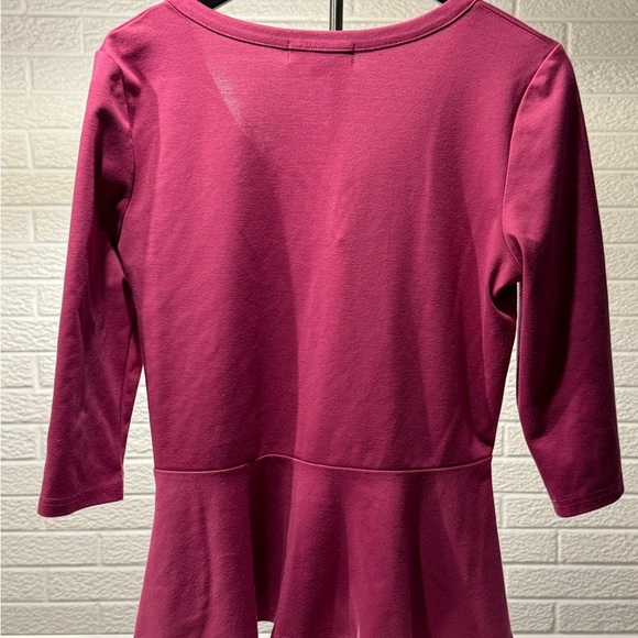 Nicki Minaj Red Peplum Blouse with 3/4 Sleeves - Picture 2 of 3